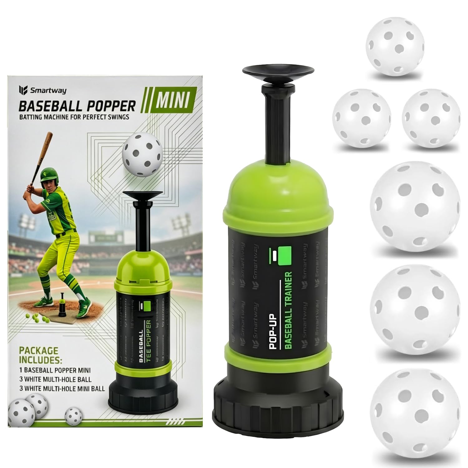Amazon.com : Smartway Pop-Up Baseball Trainer & Mini Baseball
